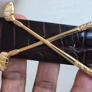 GOLF BELT BROWN ITALIAN LEATHER  SZ M